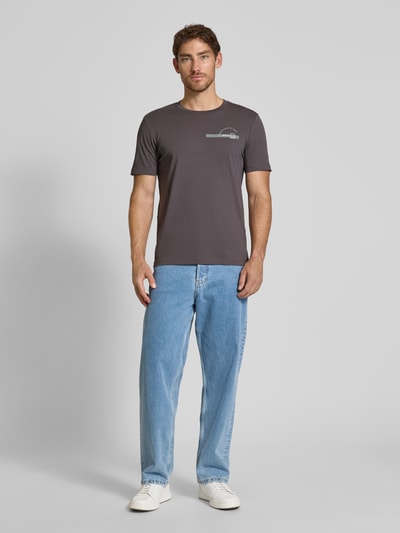 Tom Tailor Denim T-shirt o kroju regular fit z czystej bawełny Grafitowy 1