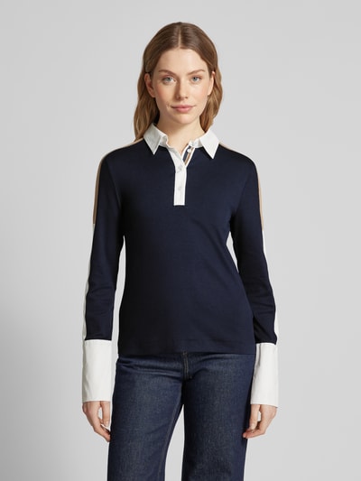 Marc Cain Longsleeve mit Umlegekragen Modell 'SPORTS' Marine 4