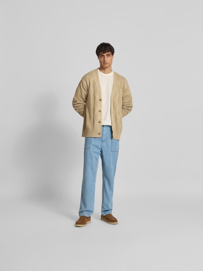 Officine Générale Regular Fit Jacke in Strick-Optik Beige 1