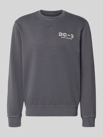 Produktfoto, Sweatshirt mit Label-Print und Rundhalsausschnitt van PME Legend in grijs, puur katoen, relaxed fit, ruglengte maat M 69 cm, mouwlengte 69 cm