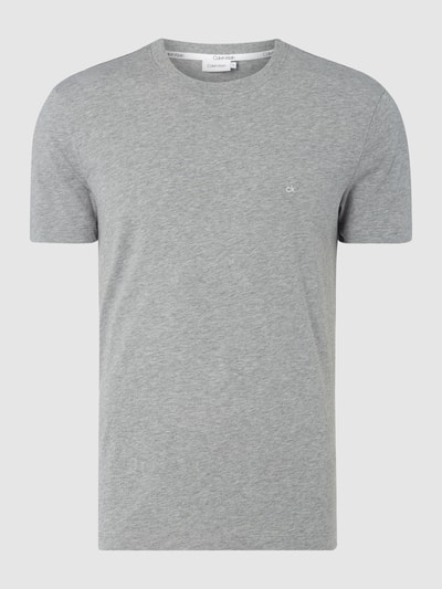 CK Calvin Klein T-Shirt mit Logo-Stickerei Mittelgrau 1