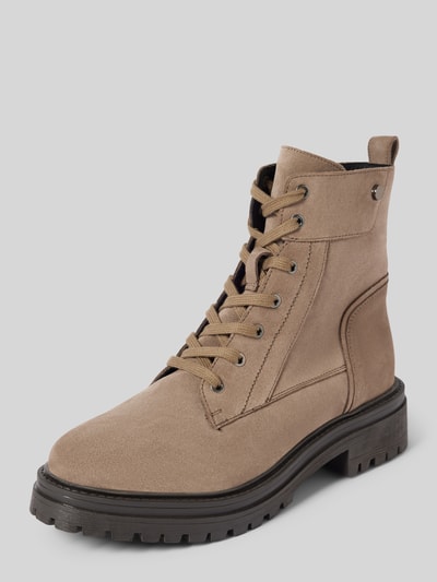 Geox Schnürstiefel mit strukturierter Sohle Modell 'IRIDEA' Taupe 1