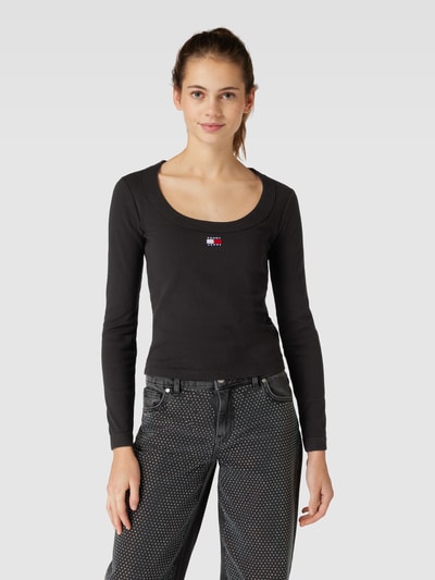 Tommy Jeans Shirt met lange mouwen en logostitching Zwart - 4