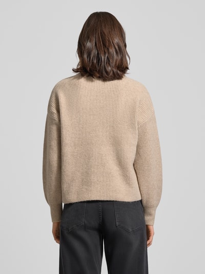 Vila Sweter z dzianiny z okrągłym dekoltem model ‘KACHEL’ Beżowy 5