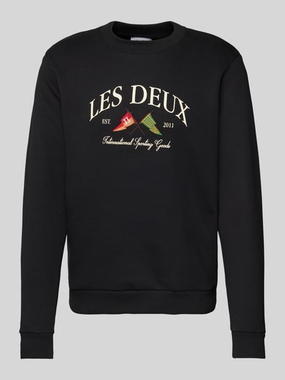 Les Deux Sweatshirt mit Label-Stitching Modell 'Ivy' Black 2