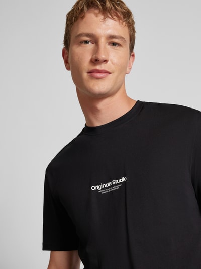 Jack & Jones T-shirt met labelprint, model 'VESTERBRO' Zwart - 3