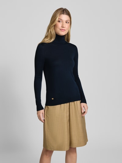 Lauren Ralph Lauren Regular fit coltrui met zijde, model 'ZOE' Blauw - 4