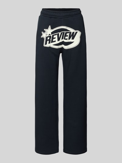 Review Straight leg sweatpants met logo en elastische band Donkerblauw - 2