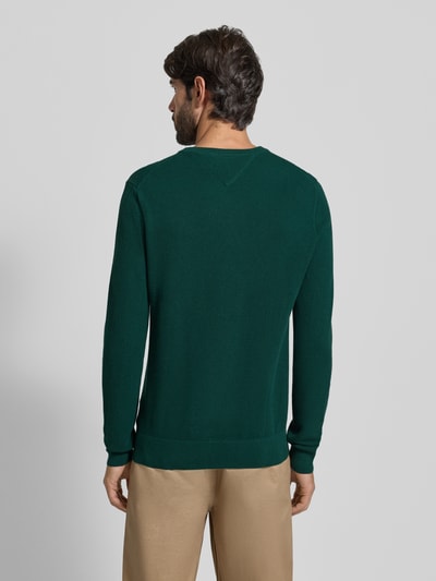 Tommy Hilfiger Regular fit gebreide pullover van zuiver katoen Flessengroen - 5