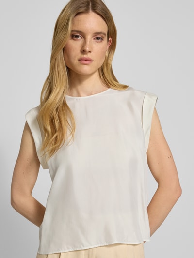 BOSS Orange Regular Fit Blusentop aus Cupro-Viskose-Mix Modell 'IRNETTE' Weiss 3
