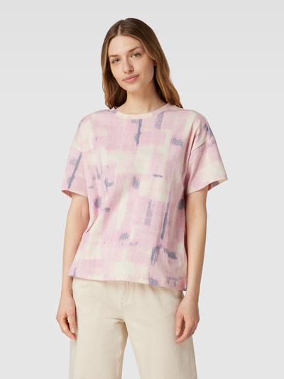 Jake*s Casual T-shirt met all-over motief Roze - 4