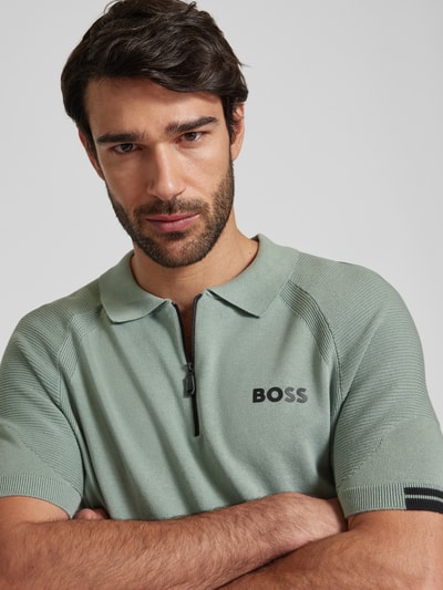 BOSS Green Slim Fit Poloshirt mit Label-Schriftzug Modell 'Perform-Max' Mint 3
