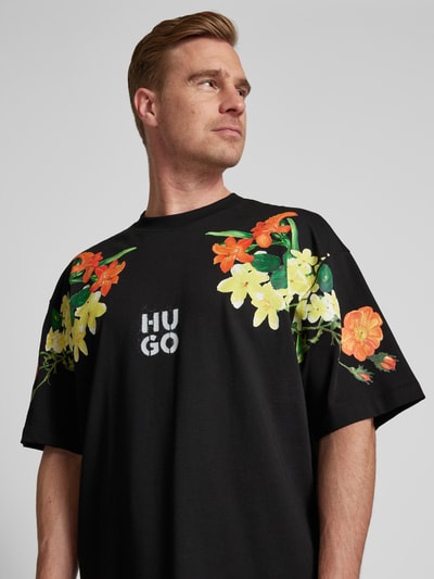 HUGO Oversized T-Shirt mit Label-Print Modell 'Diblostee' Black 3