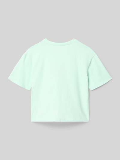 Mädchen trägt Regular Fit T-shirt mit logostitching van guess van katoenmix met ronde hals, met pailletten, ruglengte maat 128 48 cm, geheel vanuit achteren
