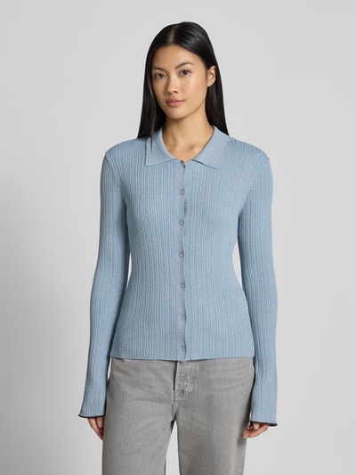 Scotch & Soda Strickjacke mit Knopfleiste Metallic Blue Melange 4