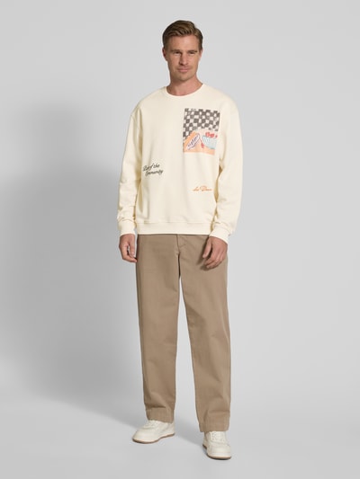 Les Deux Sweatshirt mit Motiv-Print Modell 'Cena' Offwhite 1