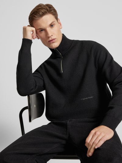 Jack & Jones Schipperstrui met opstaande kraag, model 'VESTERBRO' Zwart - 3