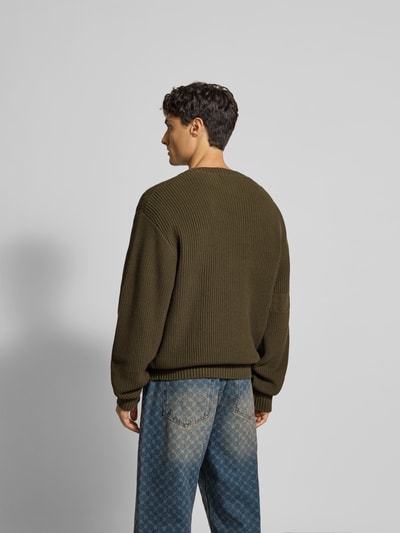 DAILY PAPER Pullover mit gerippten Abschlüssen Dunkelgruen 5