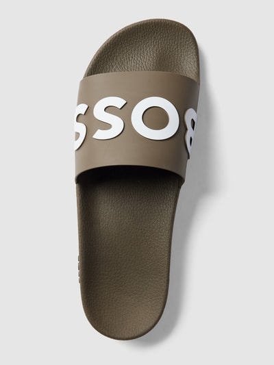 BOSS Slides mit Label-Schriftzug Khaki 4