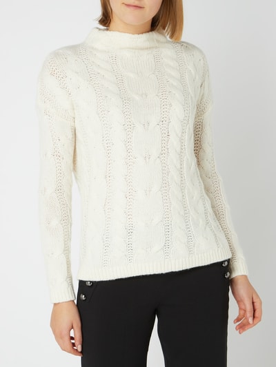 s.Oliver BLACK LABEL Pullover mit Zopfstrickdetails Weiss 4