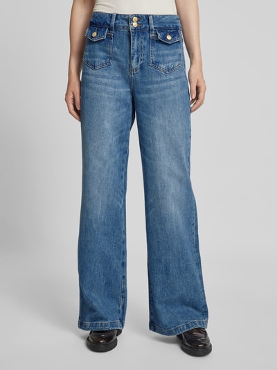 MOS MOSH Loose fit jeans met klepzakken, model 'Colette' Blauw - 4