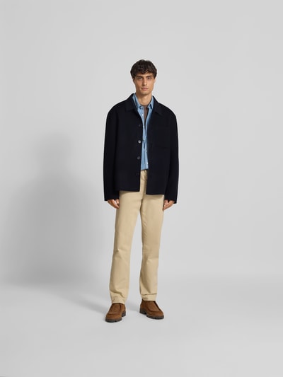 Officine Générale Hemdjacke mit Knopfleiste Dunkelblau 1