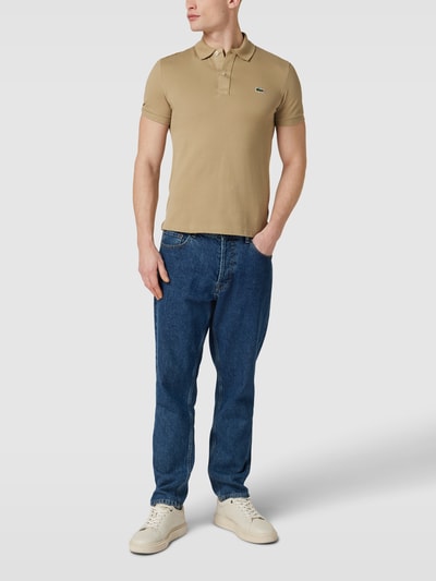 Lacoste Slim Fit Poloshirt aus Baumwolle mit Label-Patch Beige 1