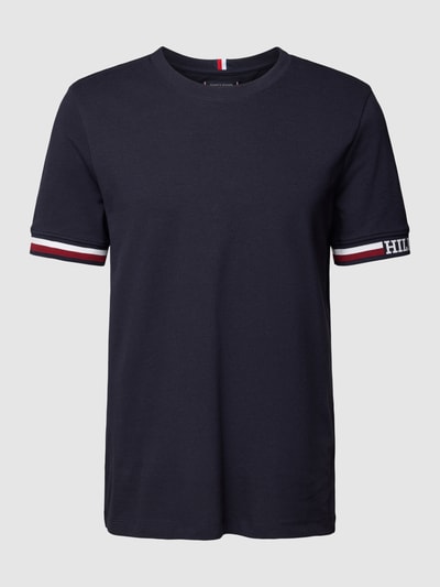 Tommy Hilfiger T-shirt z paskami w kontrastowym kolorze Granatowy 2