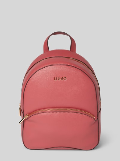 Liu Jo White Rucksack in Leder-Optik mit Label-Detail Koralle 2