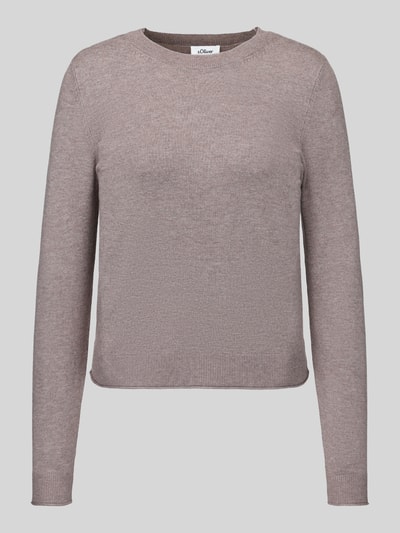 s.Oliver RED LABEL Slim fit pullover van viscosemix Taupe gemêleerd - 2