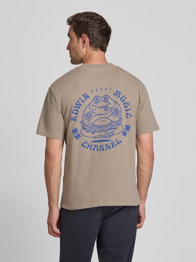 Edwin T-Shirt mit Label-Print Modell 'EDWIN MUSIC CHANNEL' Beige 5