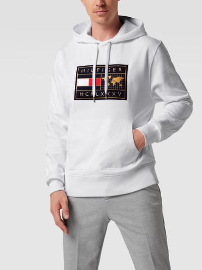 Tommy Hilfiger Hoodie aus Baumwolle mit Label-Patch Weiss 4