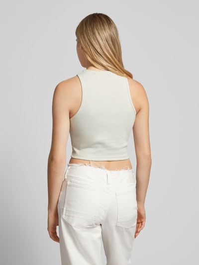 Low Lights Studios Cropped Tanktop mit Label-Stitching Modell 'BASIC' Ecru 5