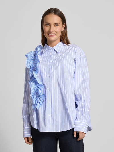 Essentiel Antwerp Relaxed Fit Hemdbluse aus reiner Baumwolle Modell 'IBODY' Hellblau 4