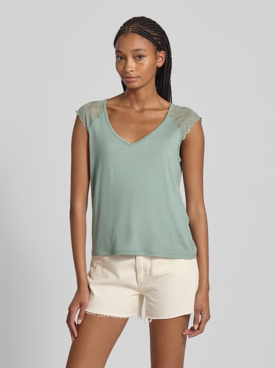 Only Regular Fit T-Shirt mit Kappärmeln Modell 'PETRA' Schilf 4