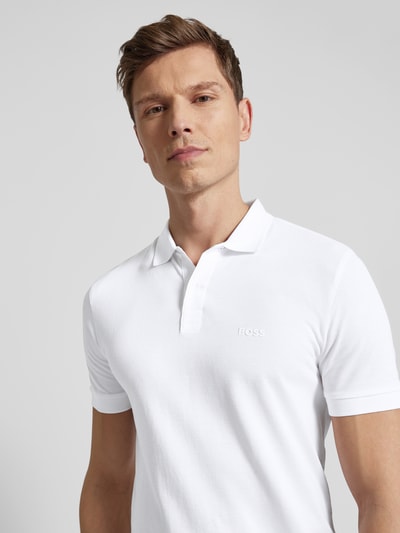 BOSS Green Poloshirt mit Label-Detail Weiss 3