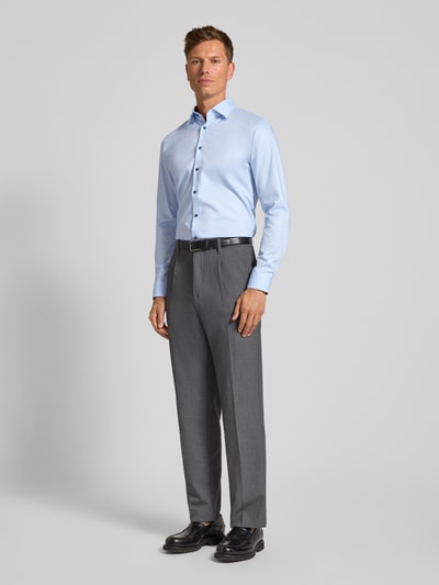 OLYMP No. Six Super slim fit zakelijk overhemd met kentkraag Bleu - 1