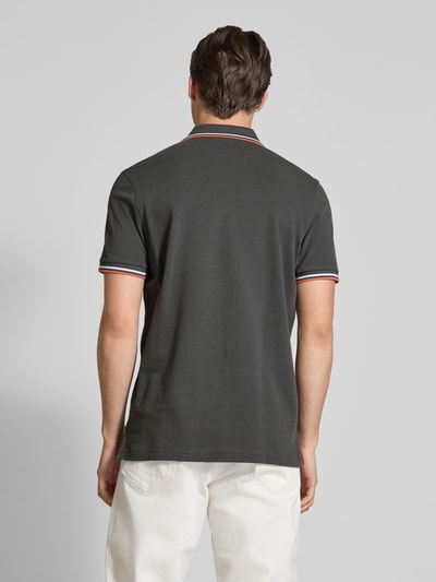 Christian Berg Men Poloshirt met labelstitching Antraciet - 5