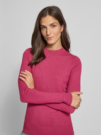 Christian Berg Woman Sweter z dzianiny z mieszanki wiskozy z okrągłym dekoltem Fuksjowy 3