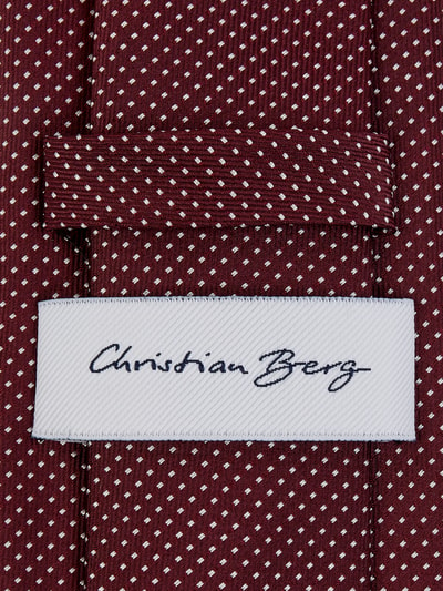 Christian Berg Men Zijden stropdas met polkadots Bordeaux - 2