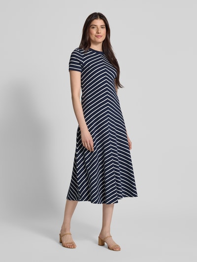 Tommy Hilfiger Tailliertes Midikleid aus reiner Baumwolle Marine 1