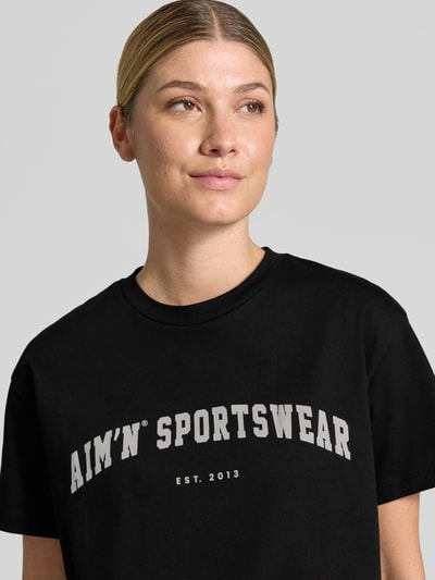 aim'n Boxy Fit T-Shirt mit Label-Print Black 3