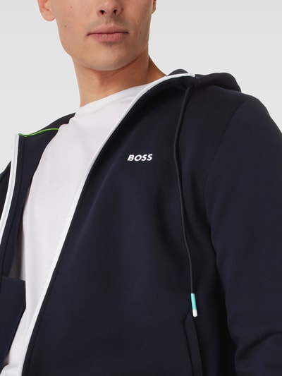 BOSS Green Sweatjacke mit Label-Details Modell 'Saggy' Marine 3