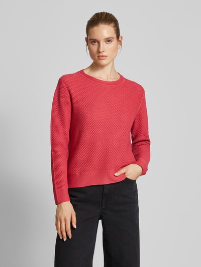 Tom Tailor Regular Fit Strickpullover aus reiner Baumwolle Rot 4