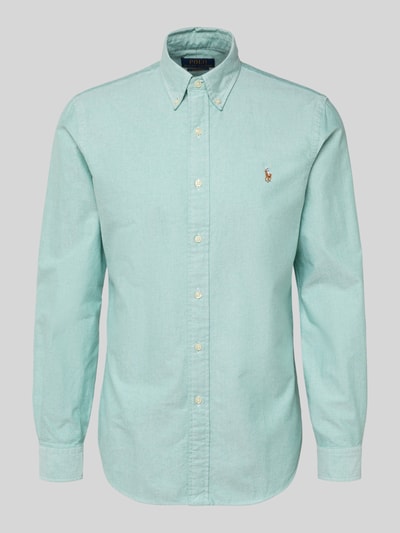 Produktfoto, Freizeithemd mit Knopfleiste von Polo Ralph Lauren in Mintgrün aus reiner Baumwolle, Regular Fit, Button-Down-Kragen, Label-Stitching