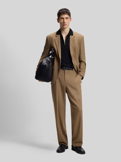 HUGO Relaxed Fit Anzughose mit Bundfalten Beige 1