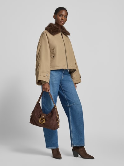 GUESS Shoulderbag met logodetail model 'CAMDEN' Donkerbruin - 1
