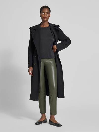 Raffaello Rossi Skinny fit broek in leerlook, model 'RESA' Olijfgroen - 1