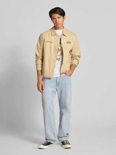 REVIEW T-shirt met labelprint en ronde hals Offwhite - 1