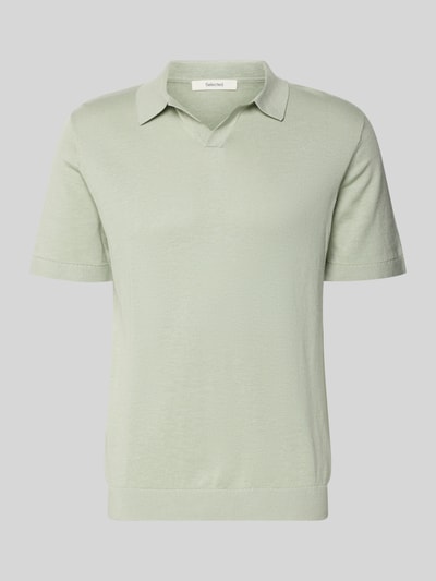 Selected Homme Regular Fit Poloshirt aus Baumwoll-Leinen-Mix Modell 'MATTIS' Lind 2